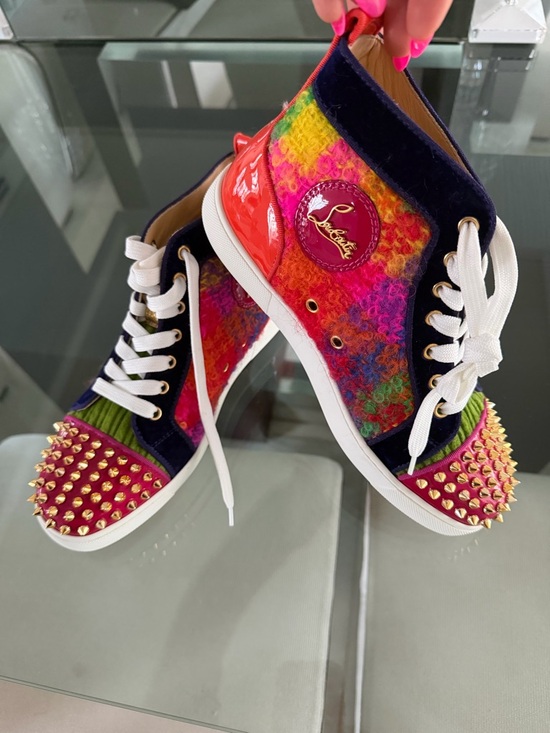 Christian Louboutin Shoes - Christian Louboutin Multicolor High-Top Spike Sneakers